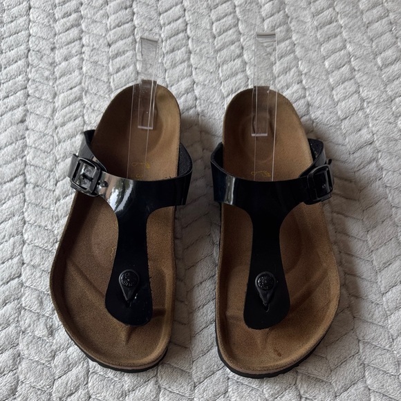 Birkenstock Shoes - Birkenstock Gizeh Thong Black Glossy Sandals Size 39